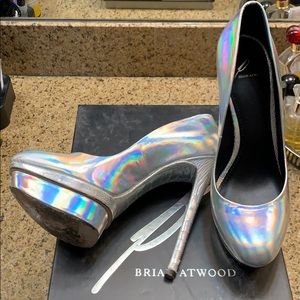 Brian Atwood Holographic Heels 7.5